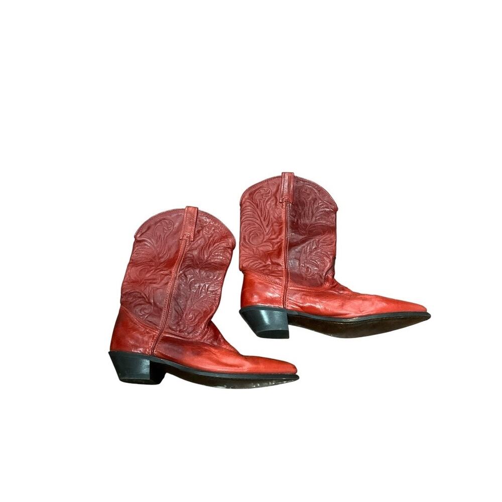 Acme Leather Boots Red Women 9.5